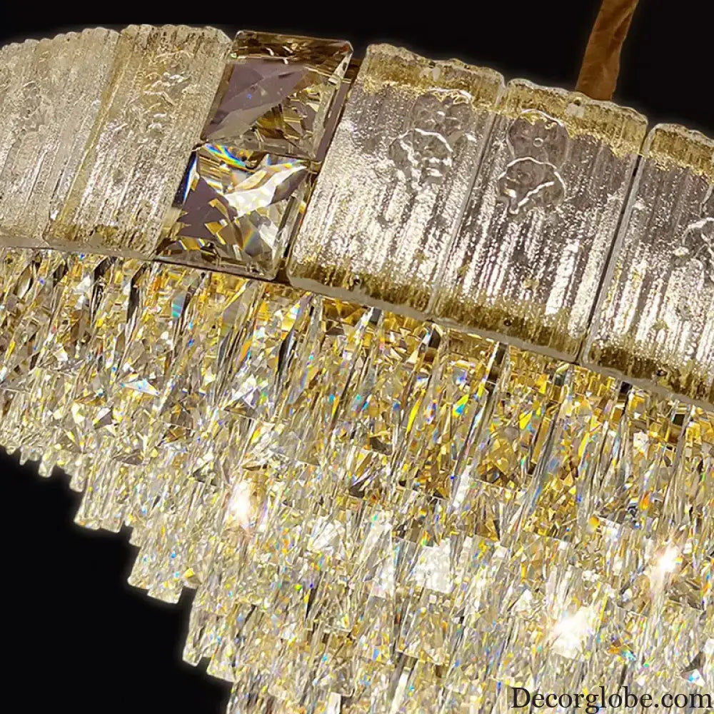 High-End Crystal Chandelier - Elegance and Artistry for Villa Living Spaces - DecorGlobe