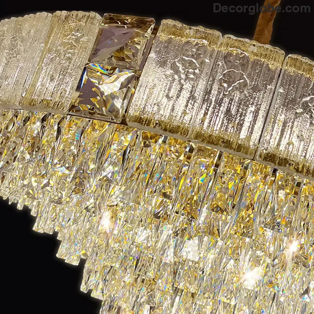 High-End Crystal Chandelier - Elegance and Artistry for Villa Living Spaces - DecorGlobe