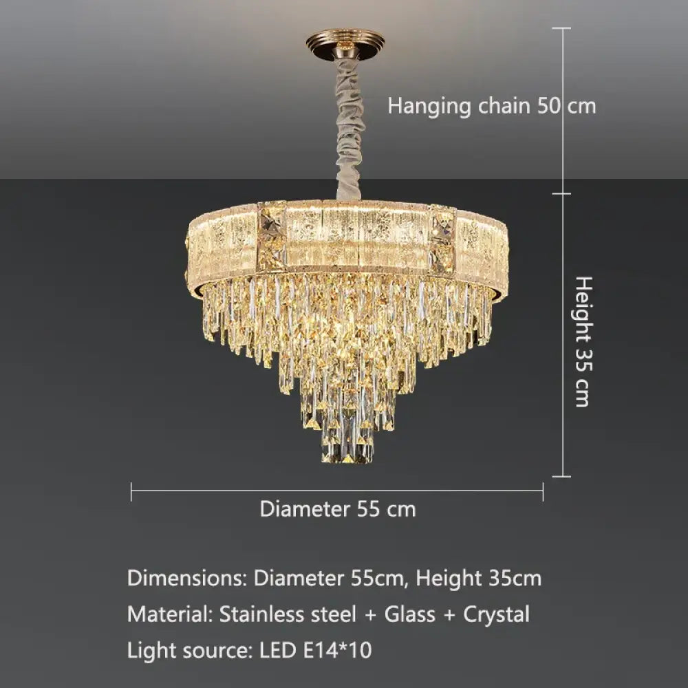 High-End Crystal Chandelier - Elegance and Artistry for Villa Living Spaces - DecorGlobe