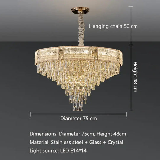 High-End Crystal Chandelier - Elegance and Artistry for Villa Living Spaces - DecorGlobe