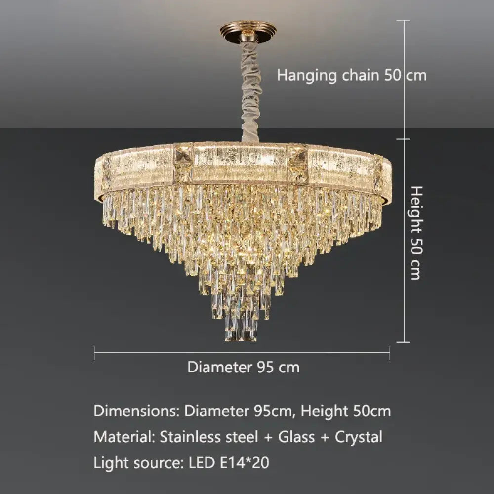 High-End Crystal Chandelier - Elegance and Artistry for Villa Living Spaces - DecorGlobe