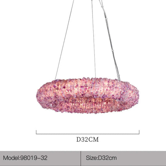 High-End Natural Crystal Chandelier for Living &amp; Bedroom D32cm