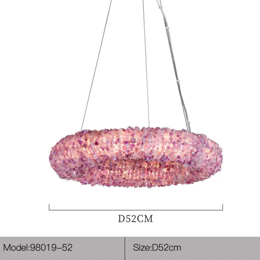 High-End Natural Crystal Chandelier for Living &amp; Bedroom D52cm