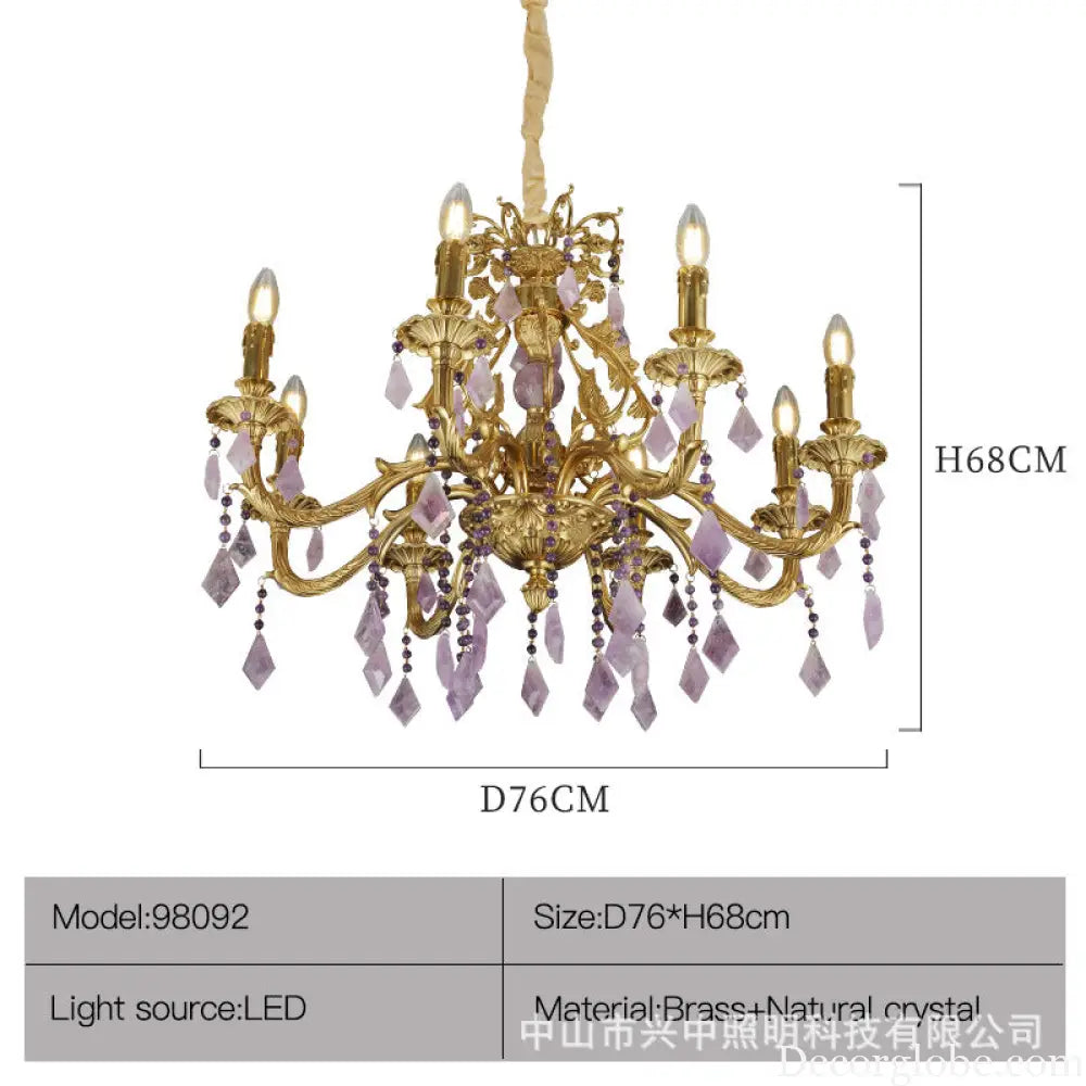 European Luxury Crystal Suspended Chandelier D76 H68cm