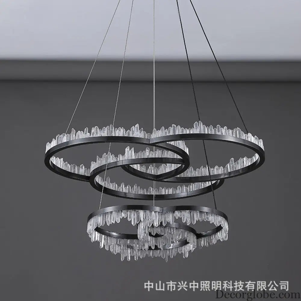 Isla Nordic Double Layer Crystal Circle Chandelier Chandelier