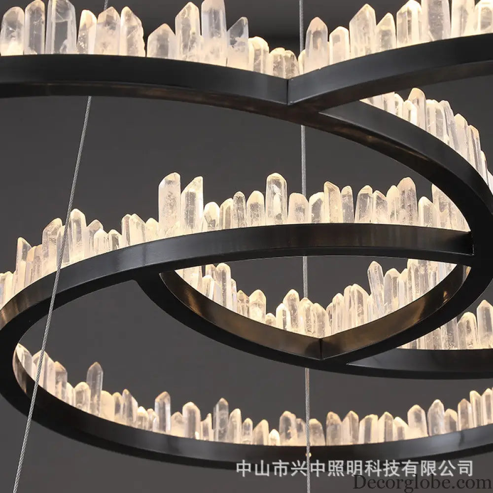 Isla Nordic Double Layer Crystal Circle Chandelier Chandelier