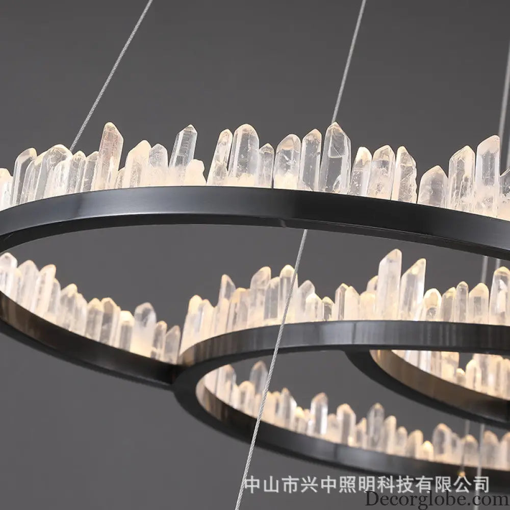 Isla Nordic Double Layer Crystal Circle Chandelier Chandelier