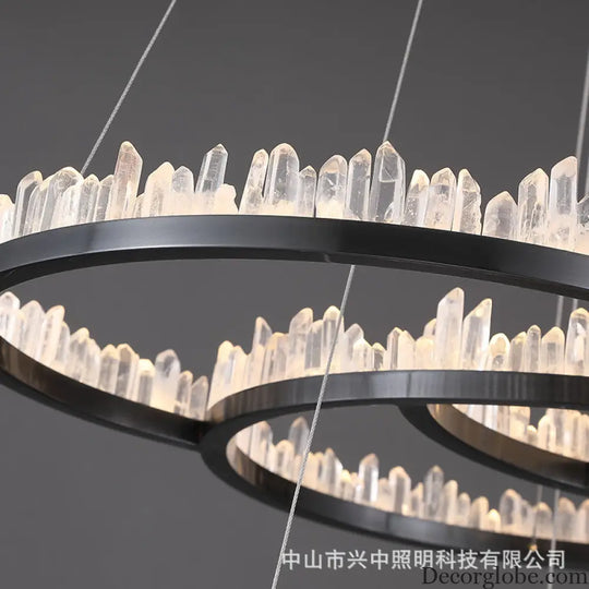 Isla Nordic Double Layer Crystal Circle Chandelier Chandelier