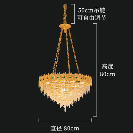 French style copper living room chandelier European style dining room bedroom candle lighting creative atmosphere Villa