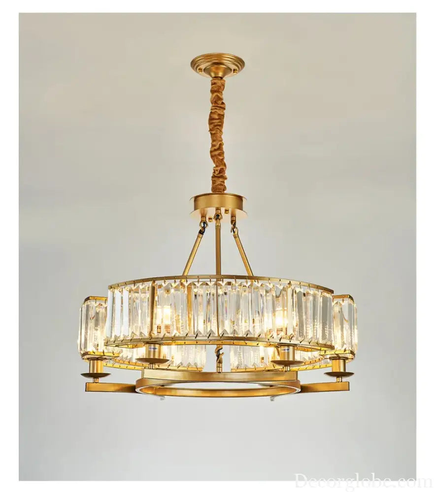 Zoe's K9 Crystal Modern Glass Chandelier - Copper Luxury Hanging Lamp - DecorGlobe