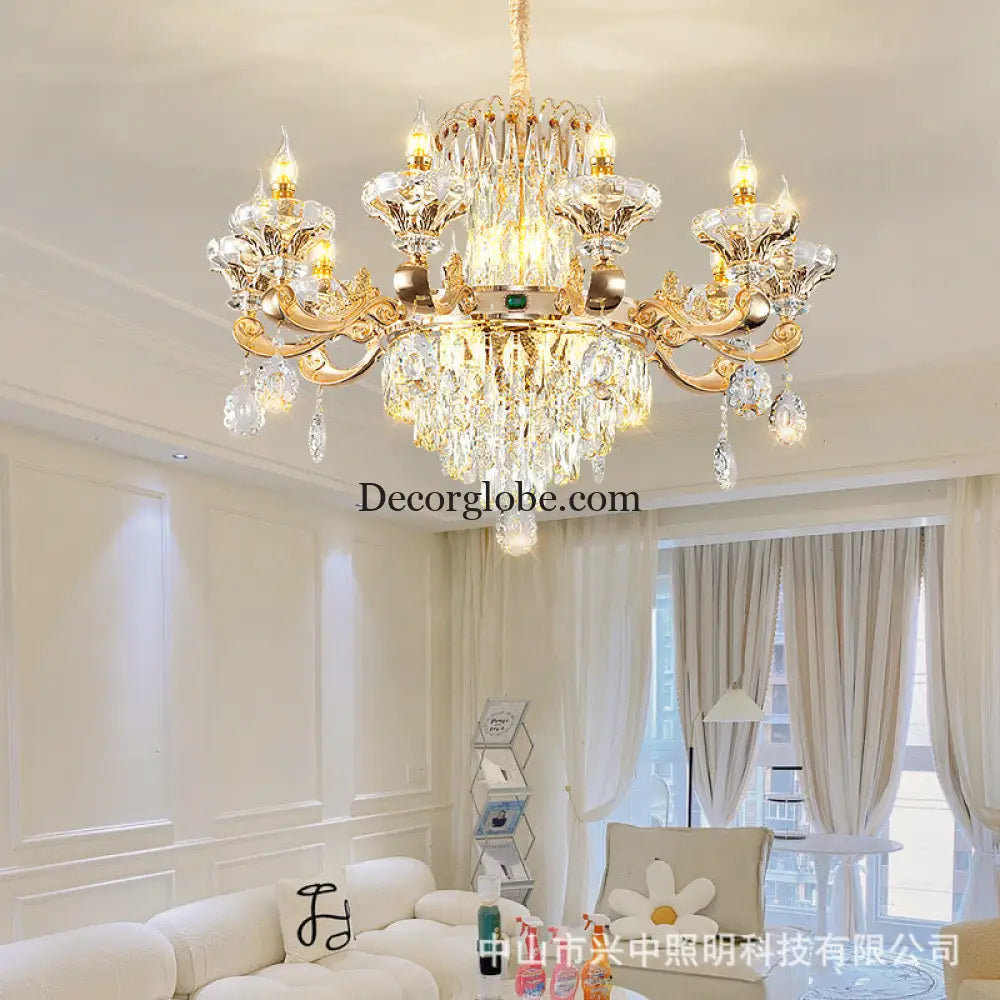 Kinsley European Luxury Crystal Branch Chandelier Collection Chandelier