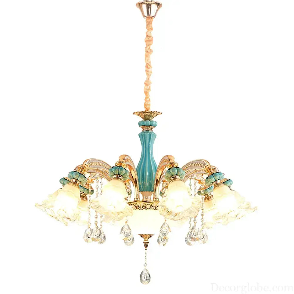 Elegant European-Style Crystal Chandelier - A Romantic and Fashionable Lighting Fixture for Living Rooms, Bedrooms, Dining Rooms, Studies, and Villa Duplexes - DecorGlobe