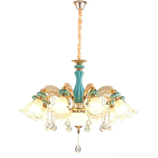 Elegant European-Style Crystal Chandelier - A Romantic and Fashionable Lighting Fixture for Living Rooms, Bedrooms, Dining Rooms, Studies, and Villa Duplexes - DecorGlobe