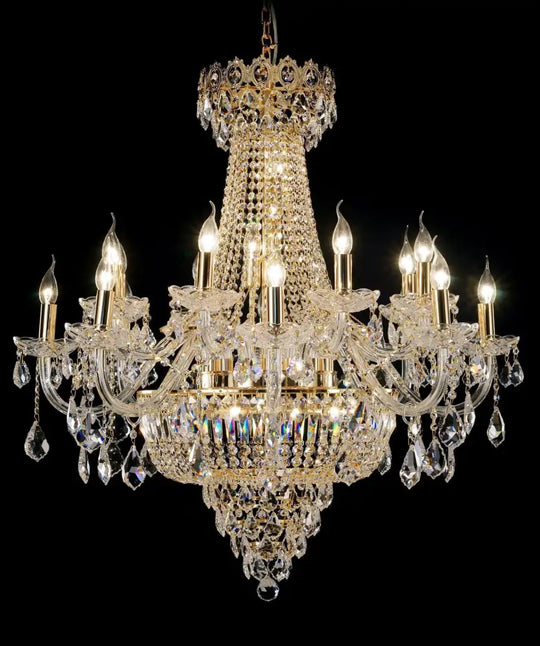 European-Style Living Room Crystal Chandelier Duplex Floor-To-Ceiling Light Fixture Luxurious and Grand Chandelier for