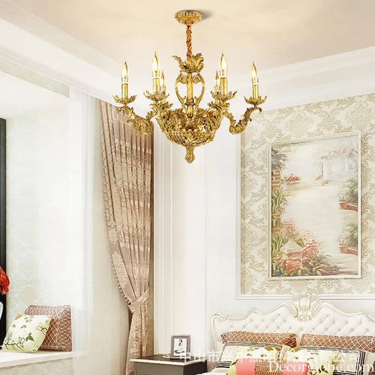 Layla - European-Style Pure Copper Branch Chandelier 6-head chandelier (diameter 60cm, height 55cm) Chandelier