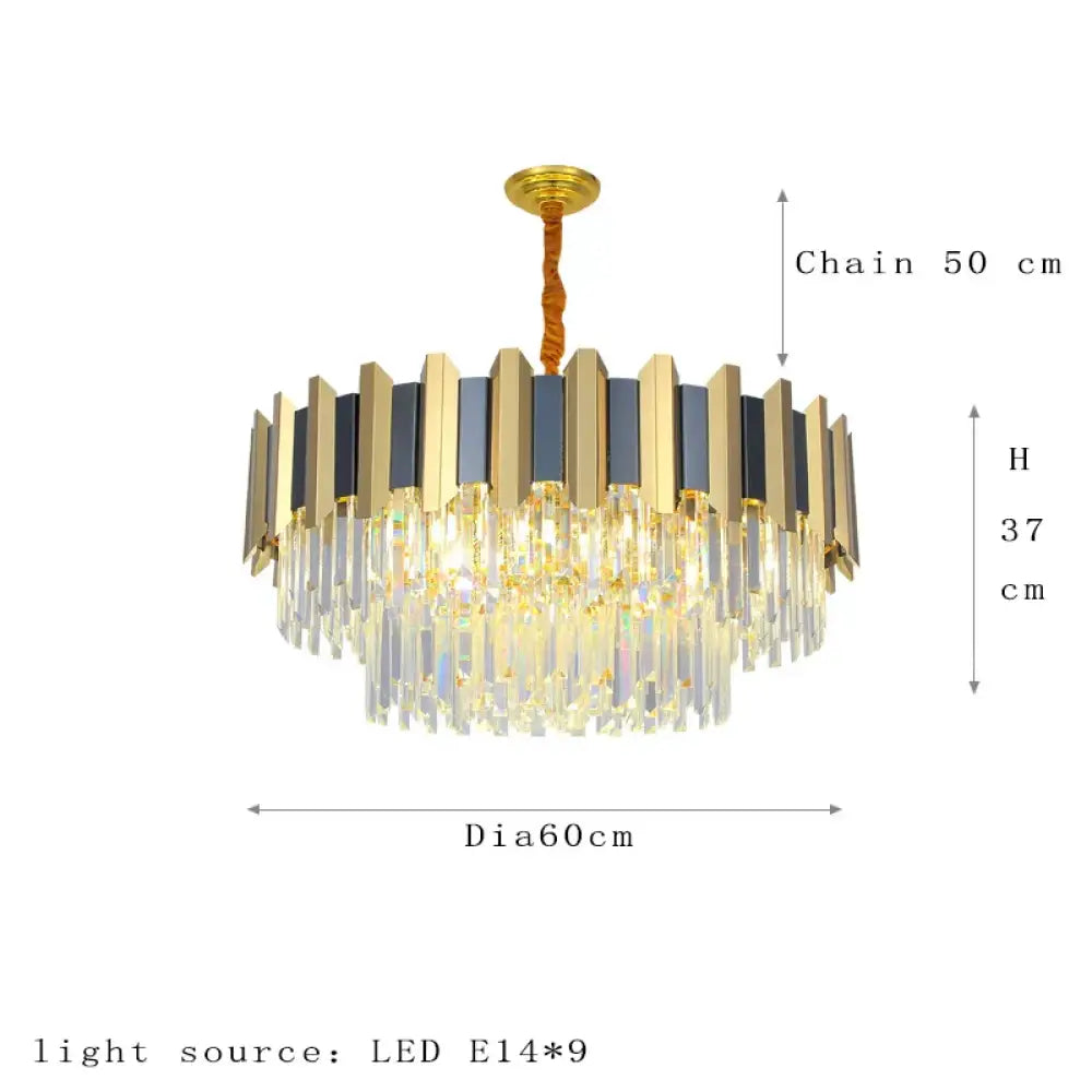 LED Modern Stainless Steel Crystal Chandeliers - Elegant Home Lighting for Foyers and Entrances - DecorGlobe