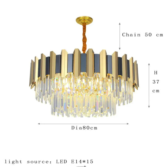 LED Modern Stainless Steel Crystal Chandeliers - Elegant Home Lighting for Foyers and Entrances - DecorGlobe