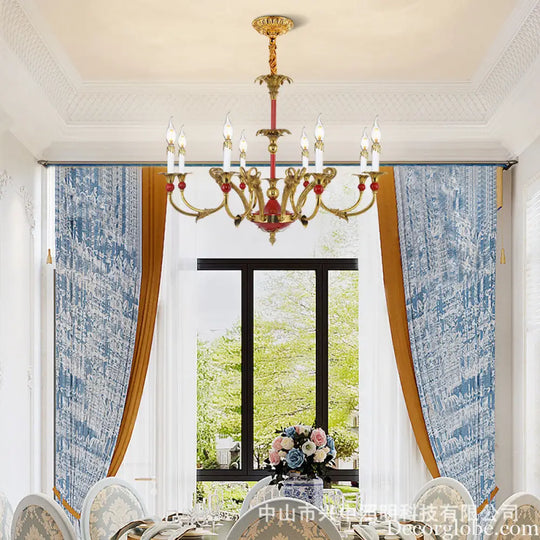 French Classical Crystal Copper Branch Chandelier