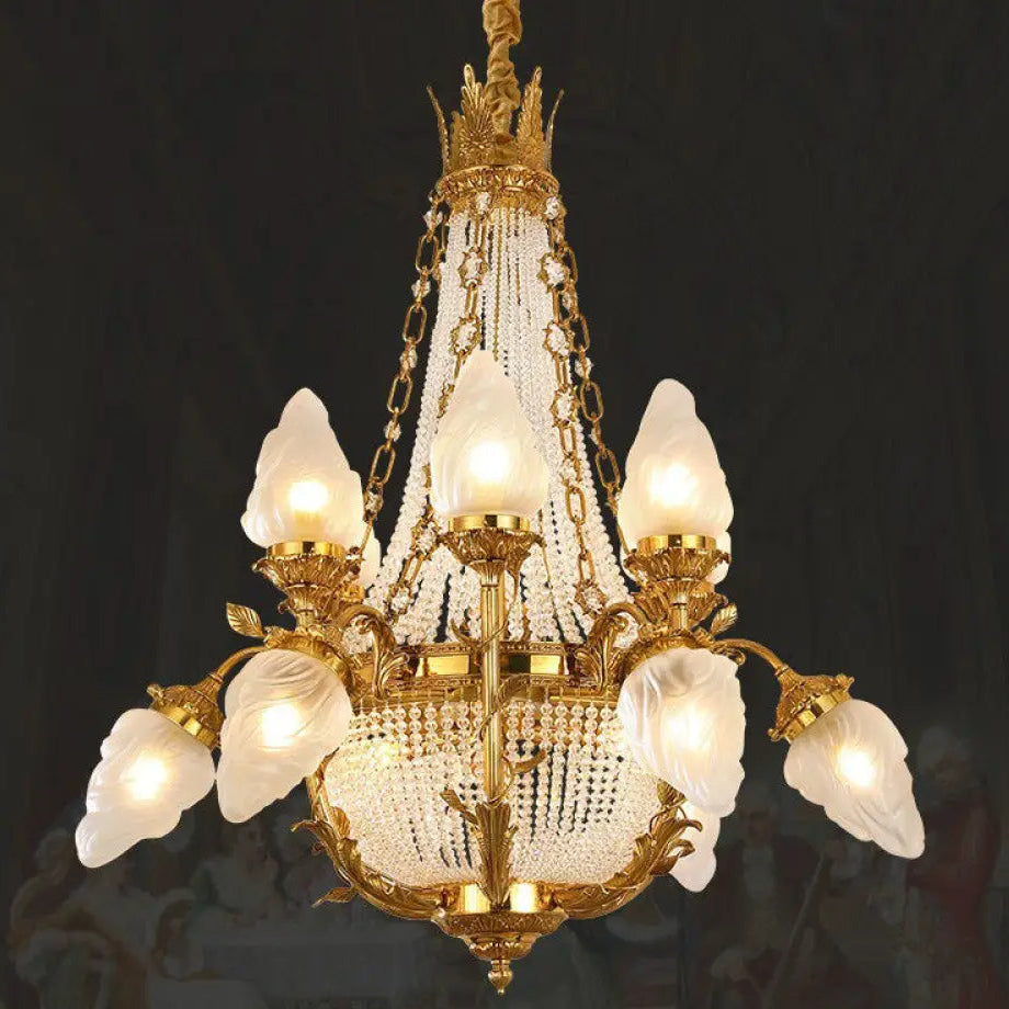 European-style copper crystal chandelier French living room Palace luxury Grand Hotel Villa restaurant bedroom creative