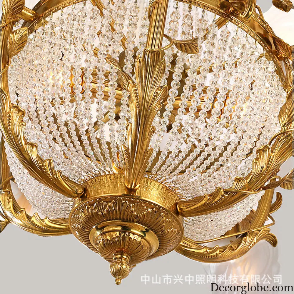 European-style copper crystal chandelier French living room Palace luxury Grand Hotel Villa restaurant bedroom creative