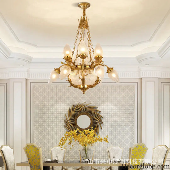European-style copper crystal chandelier French living room Palace luxury Grand Hotel Villa restaurant bedroom creative