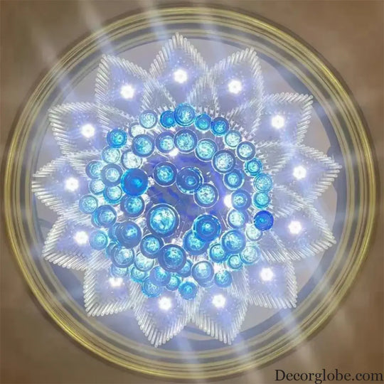 Liana Custom Build Blue Waterdrop Glass Chandelier Chandelier