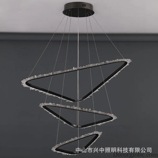 Lillian Modern Natural Crystal Staircase Chandelier Chandelier