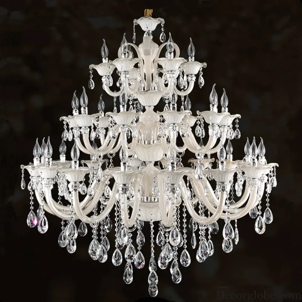 Long Crystal Chandelier for Duplex Villa and Staircase Lighting Chandelier