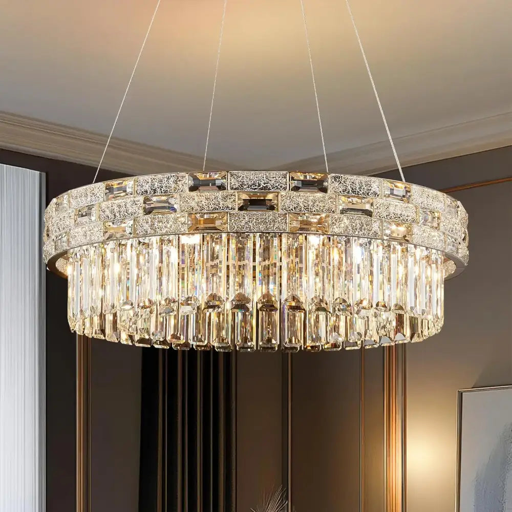 Luxury Circular Crystal Pendant Chandelier for Dining and Living Room Chandelier