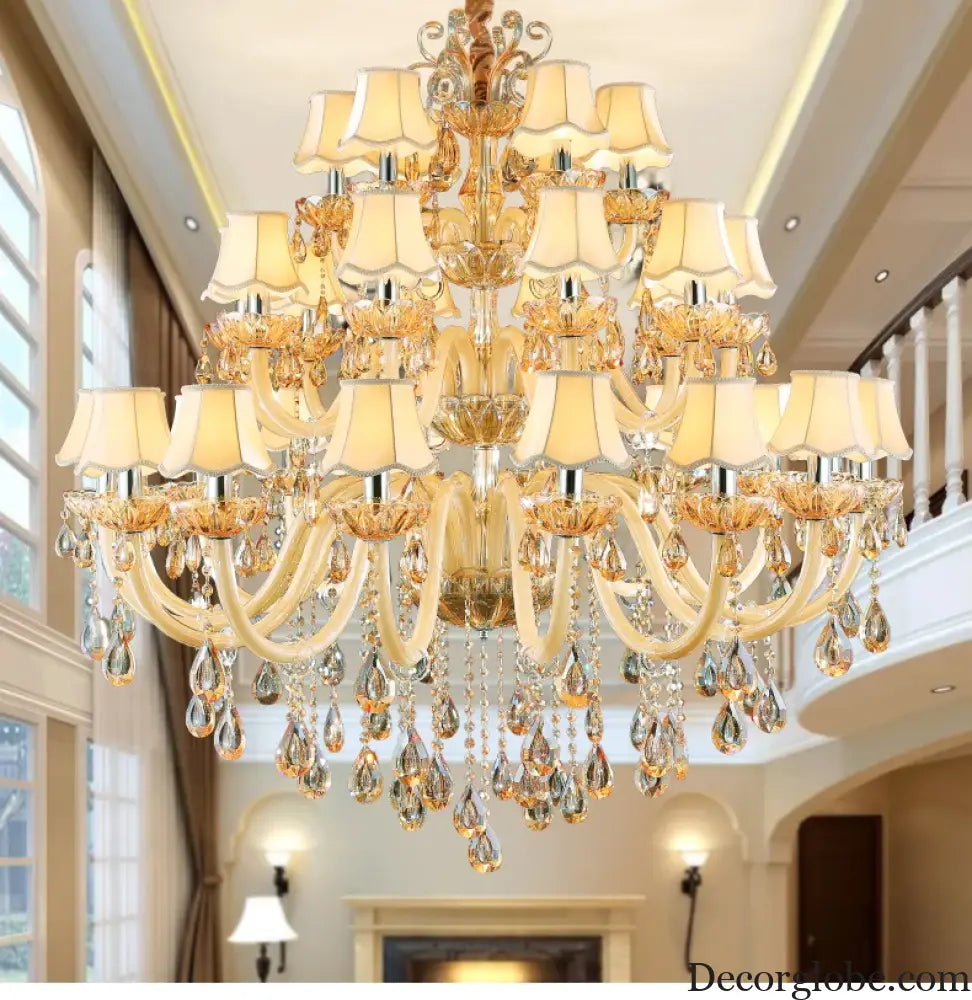 Luxury Crystal Candle Chandelier for Penthouse Hall and Staircase Chandeliers