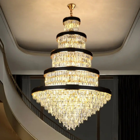 Luxury Crystal Pendant Chandelier for Duplex and Hotel Lobby D150CMXH220CM / Warm light chandelier