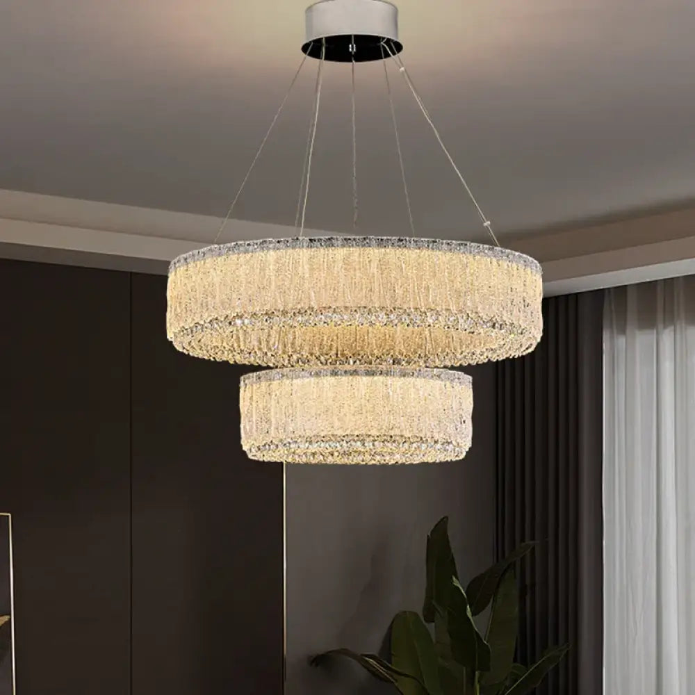 Luxury Gold Crystal Pendant Lamp for Living and Dining Room Chandelier