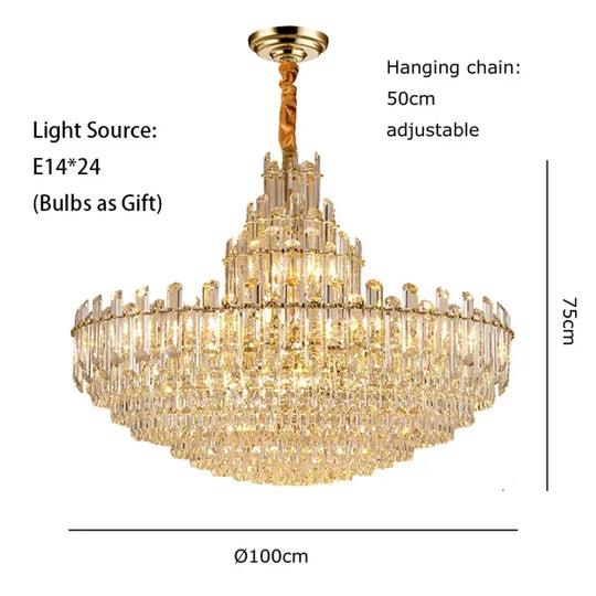 Luxury Gold LED Crystal Pendant Lights - Artistic Ceiling Decor for Maison-Inspired Living Spaces - DecorGlobe