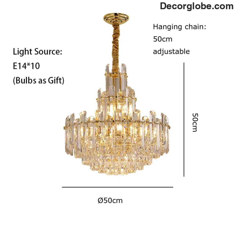 Luxury Gold LED Crystal Pendant Lights - Artistic Ceiling Decor for Maison-Inspired Living Spaces - DecorGlobe
