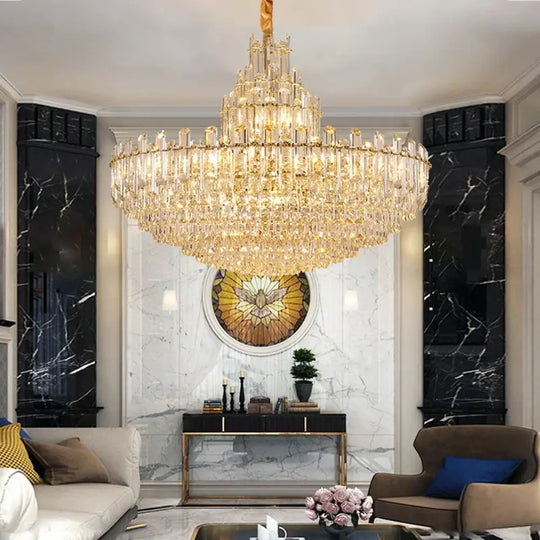 Luxury Gold LED Crystal Pendant Lights - Artistic Ceiling Decor for Maison-Inspired Living Spaces - DecorGlobe