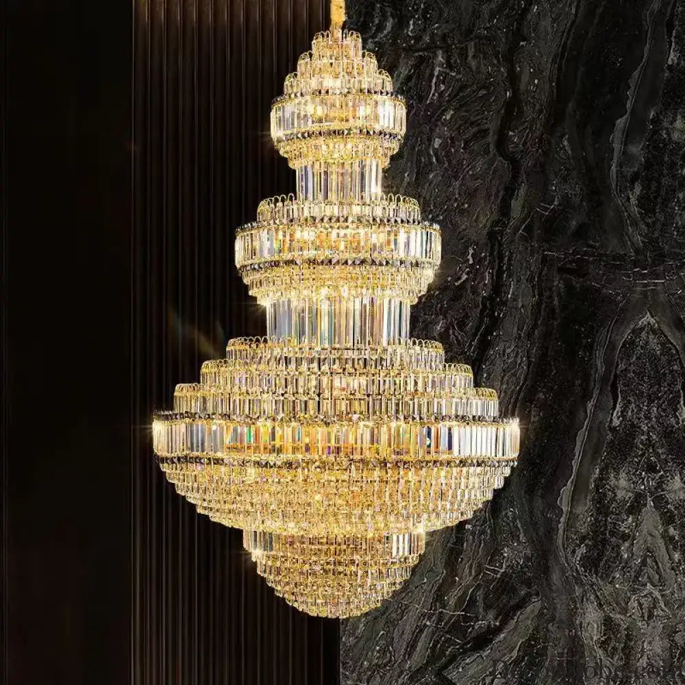Luxury Hollow Crystal Pendant Chandelier for Villa and Hotel Lobby Chandelier