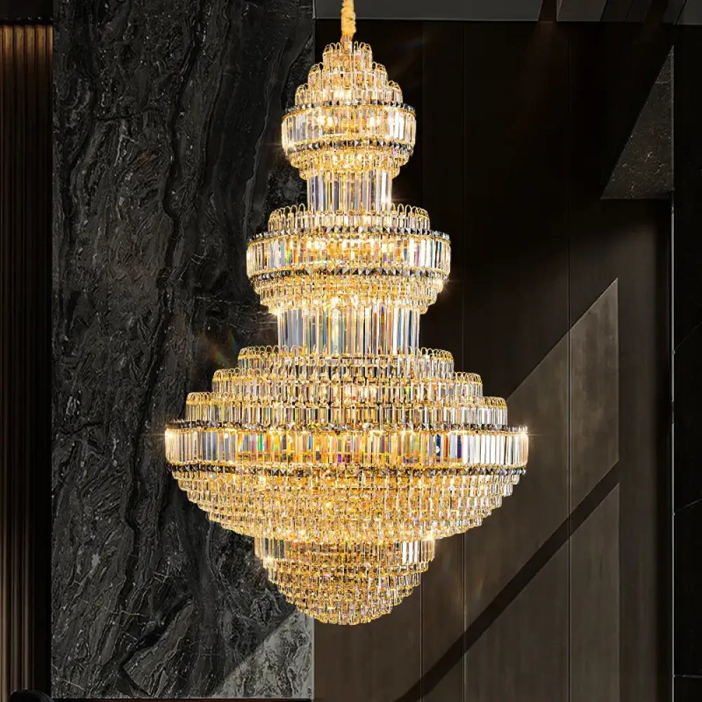 Luxury Hollow Crystal Pendant Chandelier for Villa and Hotel Lobby Chandelier