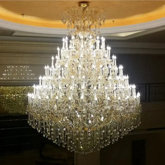 Luxury Large Crystal Candle Chandelier for Lobby and Villa Lighting Chandelier