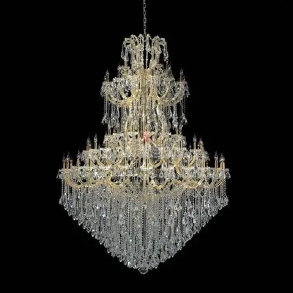 Luxury Large Crystal Candle Chandelier for Lobby and Villa Lighting 4 layers D160 X260cm / Warm light Chandelier