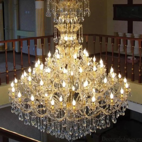 Luxury Large Crystal Candle Chandelier for Lobby and Villa Lighting Chandelier
