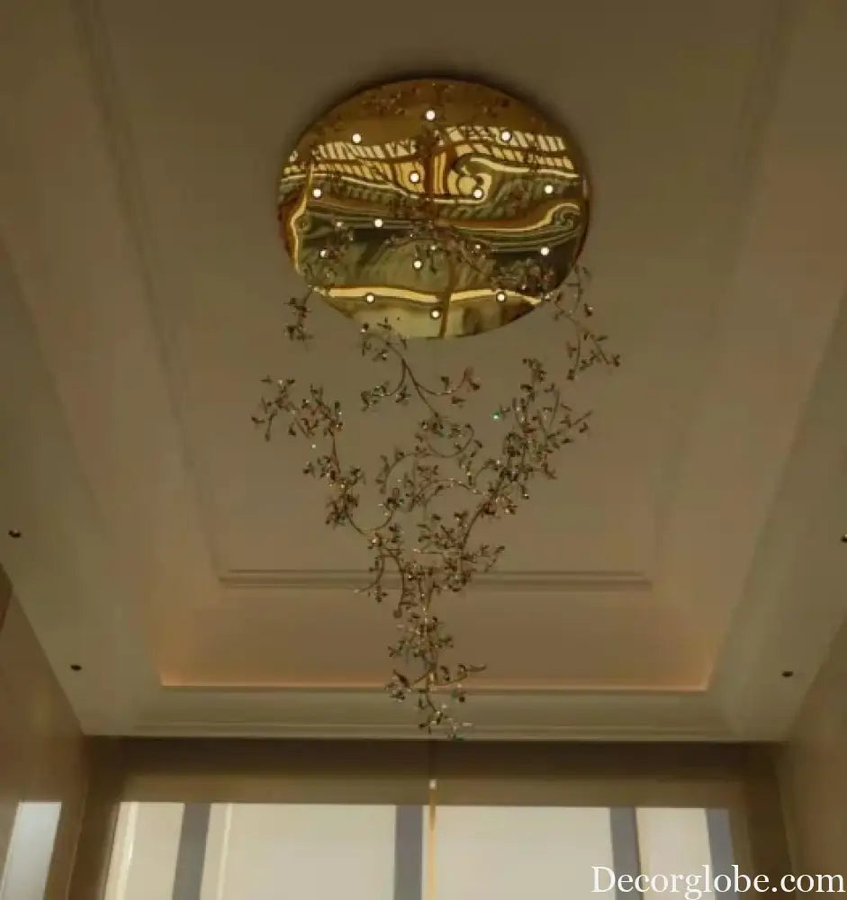 Luxury LED Rotating Crystal Chandelier – Modern Villa & Hotel Statement Lighting 50 / 1 Bulb / Golden|luxury Chandelier