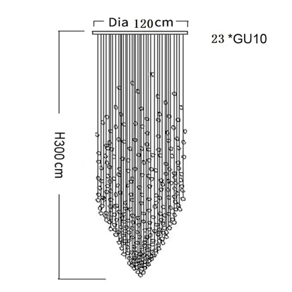 Luxury Stone Crystal Stair Chandelier - LED Lighting Fixture for Large Living Rooms, Home Decor, Hallways, and Lobby Elegance - DecorGlobe