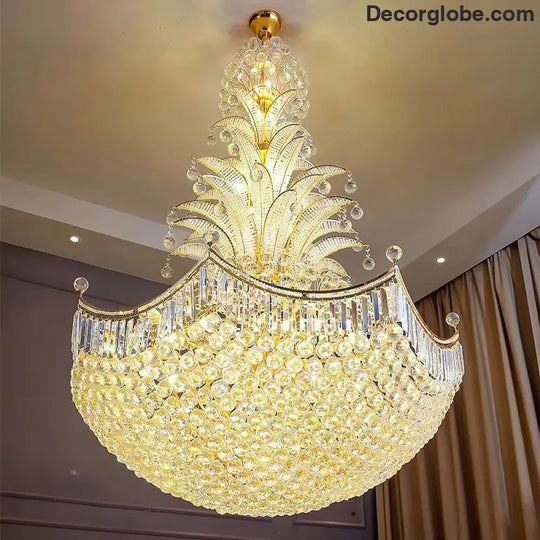 Lydia Villa Crystal Chandelier with LED Chain Pendant Modern Staircase Light Chandelier