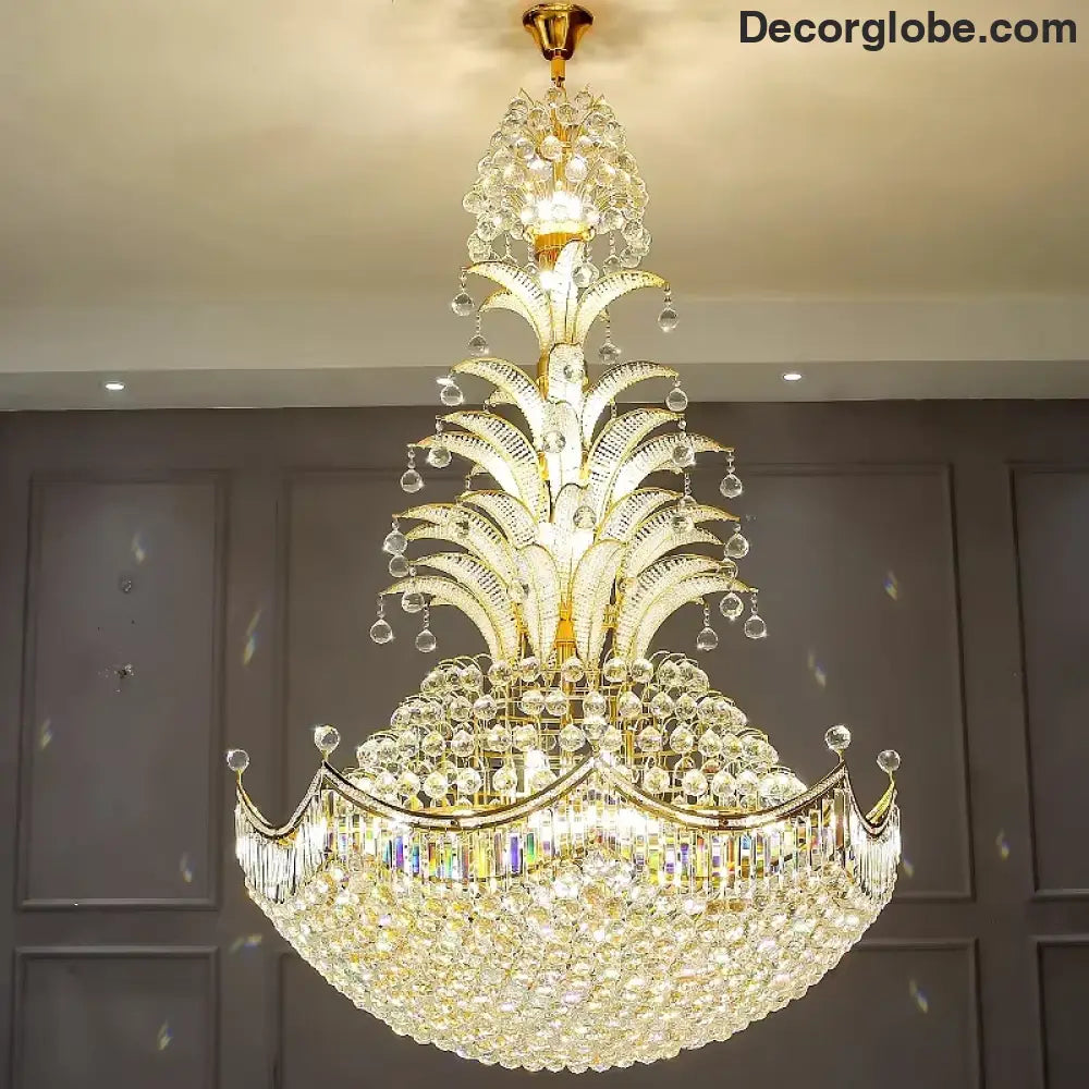 Lydia Villa Crystal Chandelier with LED Chain Pendant Modern Staircase Light Chandelier
