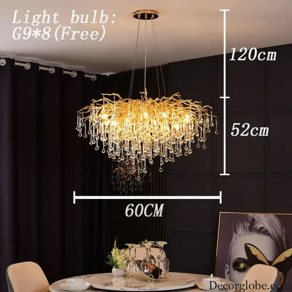 Maison - Modern Luxury Crystal  Water Drop Pendant Light, Perfect for Living Rooms, Bedrooms, Hotels, Villas, and Indoor Decor - DecorGlobe