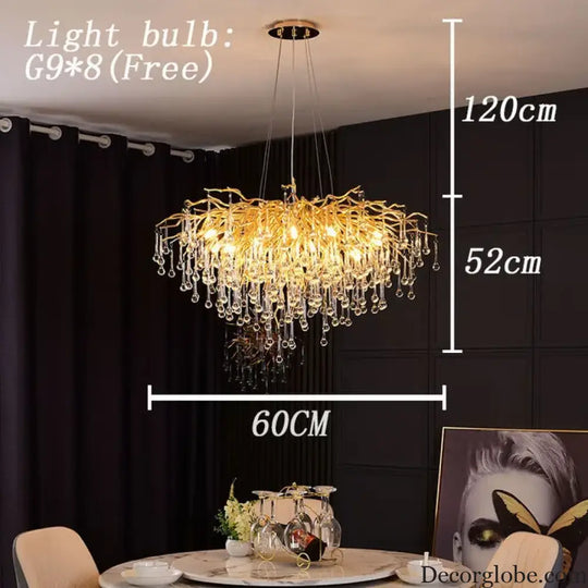 Maison - Modern Luxury Crystal  Water Drop Pendant Light, Perfect for Living Rooms, Bedrooms, Hotels, Villas, and Indoor Decor - DecorGlobe