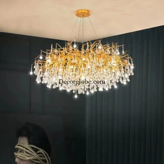 Maison - Modern Luxury Crystal  Water Drop Pendant Light, Perfect for Living Rooms, Bedrooms, Hotels, Villas, and Indoor Decor - DecorGlobe