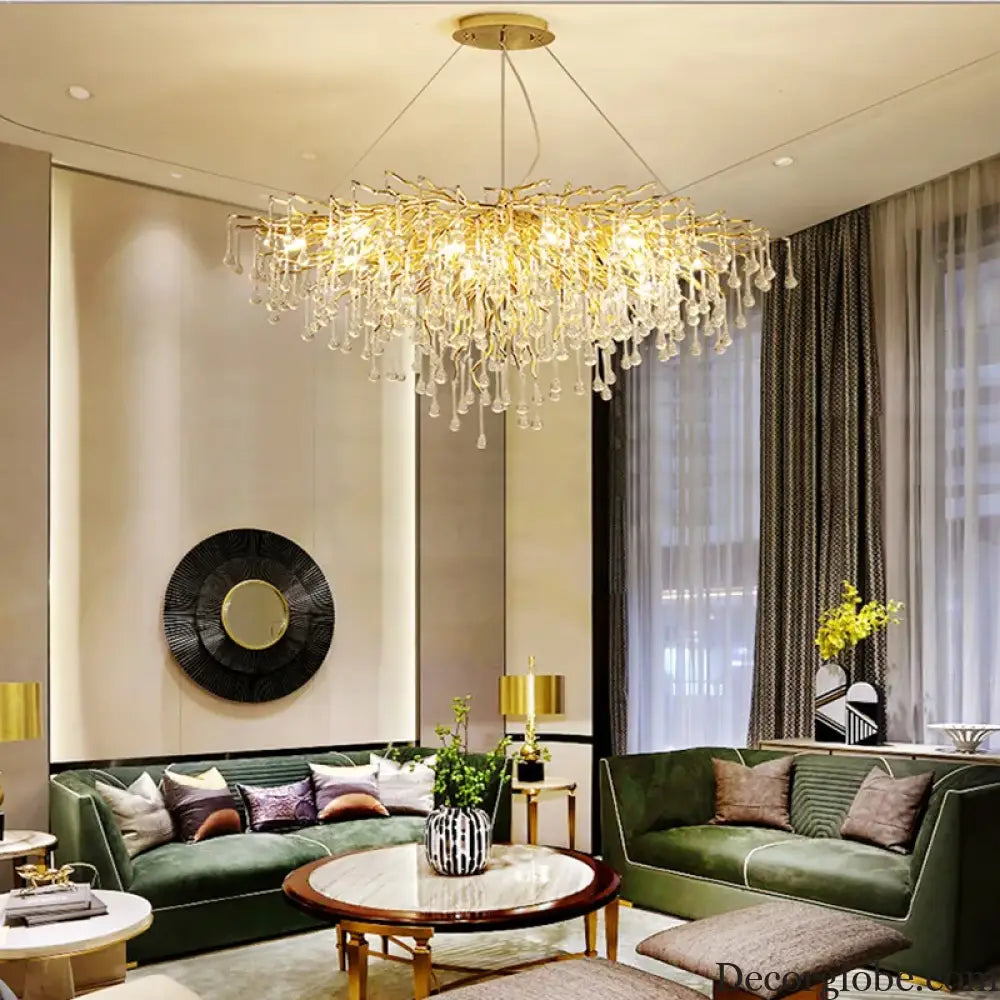 Maison - Modern Luxury Crystal  Water Drop Pendant Light, Perfect for Living Rooms, Bedrooms, Hotels, Villas, and Indoor Decor - DecorGlobe