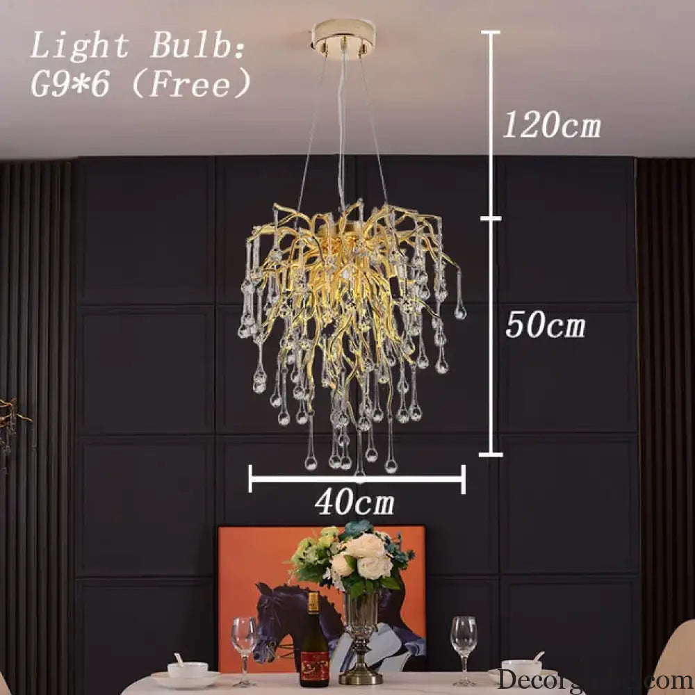 Maison - Modern Luxury Crystal  Water Drop Pendant Light, Perfect for Living Rooms, Bedrooms, Hotels, Villas, and Indoor Decor - DecorGlobe