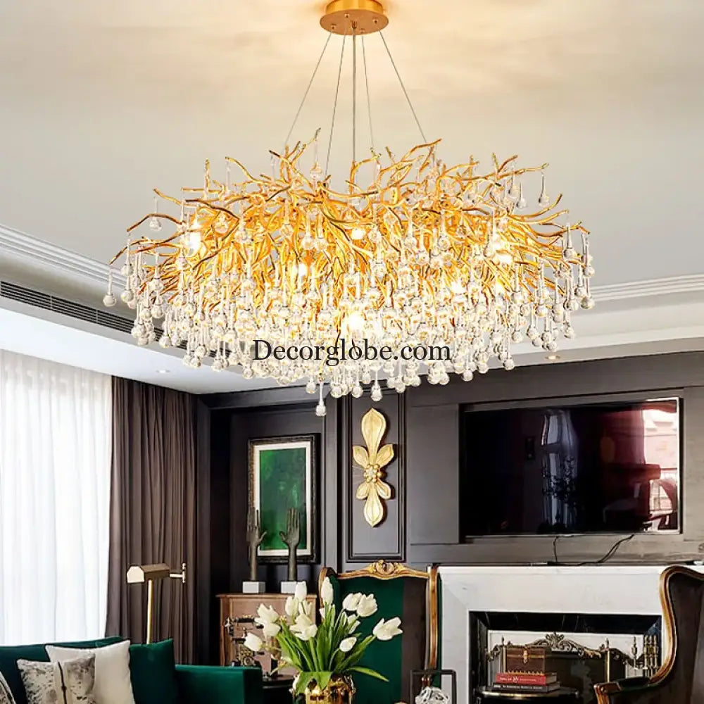 Maison - Modern Luxury Crystal  Water Drop Pendant Light, Perfect for Living Rooms, Bedrooms, Hotels, Villas, and Indoor Decor - DecorGlobe